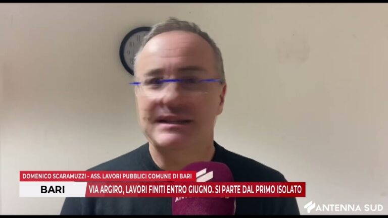 9 FEBBRAIO 2026 – BARI: VIA ARGIRO, LAVORI FINITI ENTRO GIUGNO. SI PARTE DAL PRIMO ISOLATO