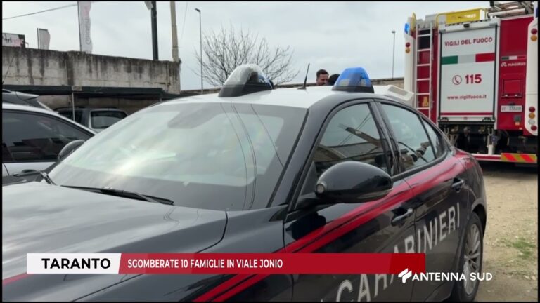 11 FEBBRAIO 2026   TARANTO   SGOMBERATE 10 FAMIGLIE IN VIALE JONIO