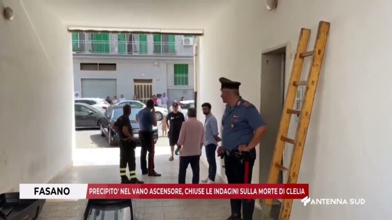11 FEBBRAIO 2026 FASANO BR   PRECIPITO’ NEL VANO ASCENSORE, CHIUSE LE INDAGINI SULLA MORTE DI CLELIA