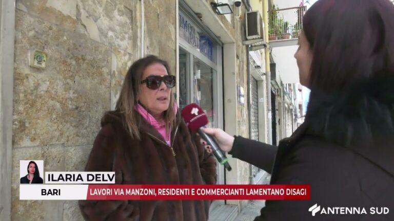 16 FEBBRAIO 2026 – BARI: LAVORI VIA MANZONI, RESIDENTI E COMMERCIANTI LAMENTANO DISAGI