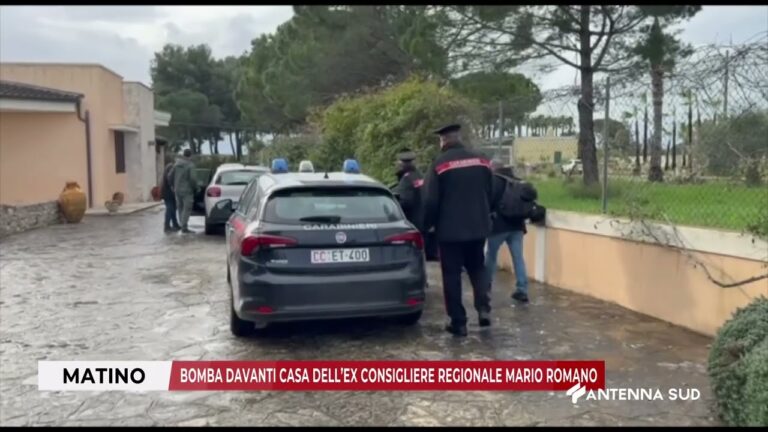 17 FEBBRAIO 2026 – MATINO (LE) – BOMBA DAVANTI CASA DELL’EX CONSIGLIERE REGIONALE MARIO ROMANO