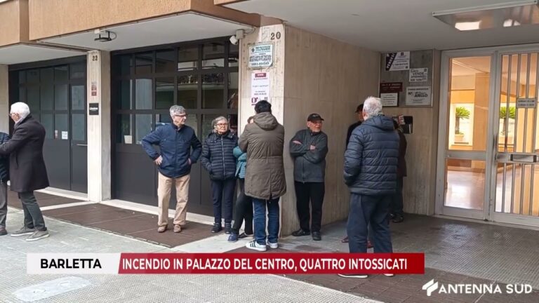 19 FEBBRAIO 2026 – BARLETTA: INCENDIO IN PALAZZO DEL CENTRO, QUATTRO INTOSSICATI