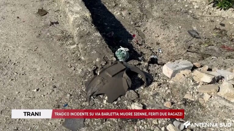 20 FEBBRAIO 2026 – TRANI, TRAGICO INCIDENTE SU VIA BARLETTA: MUORE 32ENNE, FERITI DUE RAGAZZI