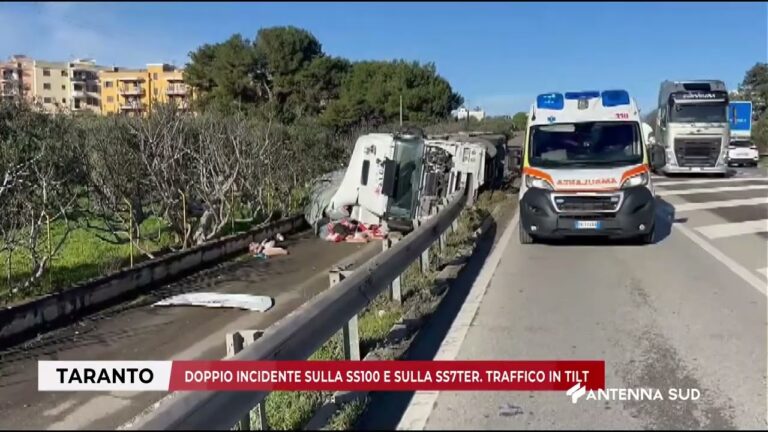20 FEBBRAIO 2026   TARANTO   DOPPIO INCIDENTE SULLA SS100 E SULLA SS7TER  TRAFFICO IN TILT