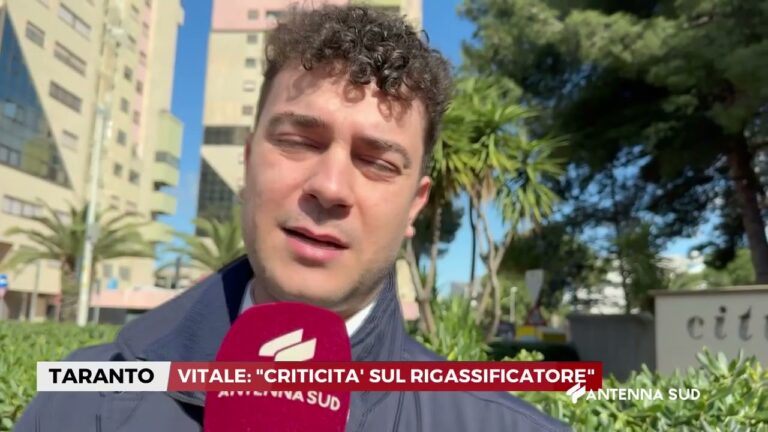 21 FEBBRAIO 2026 – TARANTO – VITALE, ”CRITICITA’ SUL RIGASSIFICATORE”