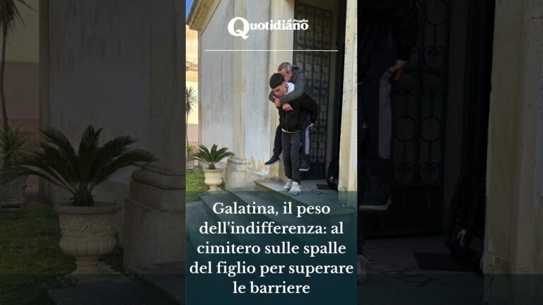 Galatina, al cimitero sulle spalle del figlio per superare le barriere
