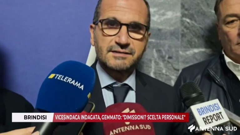 21 FEBBRAIO 2026 – BRINDISI: VICESINDACA INDAGATA, GEMMATO:  “DIMISSIONI? SCELTA PERSONALE”