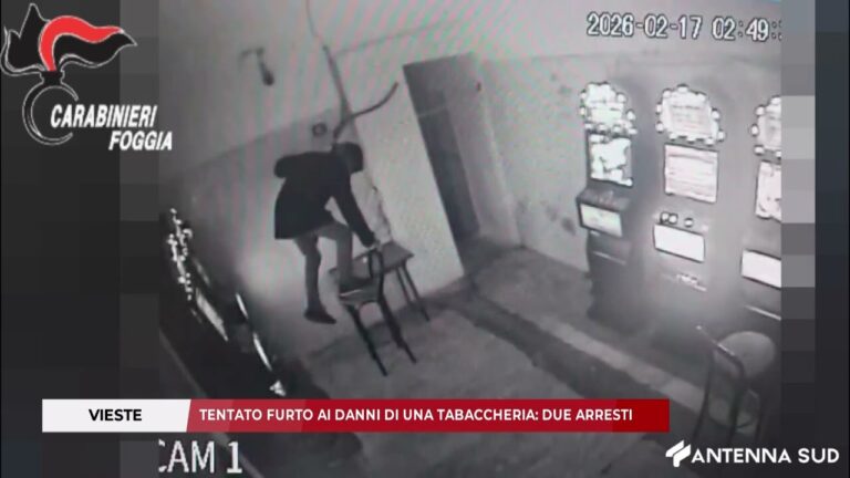 25 FEBBRAIO 2026 – VIESTE, TENTATO FURTO AI DANNI DI UNA TABACCHERIA: DUE ARRESTI