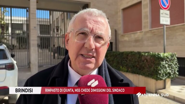 28 FEBBRAIO 2026 – BRINDISI – RIMPASTO DI GIUNTA, M5S CHEDE DIMISSIONI DEL SINDACO