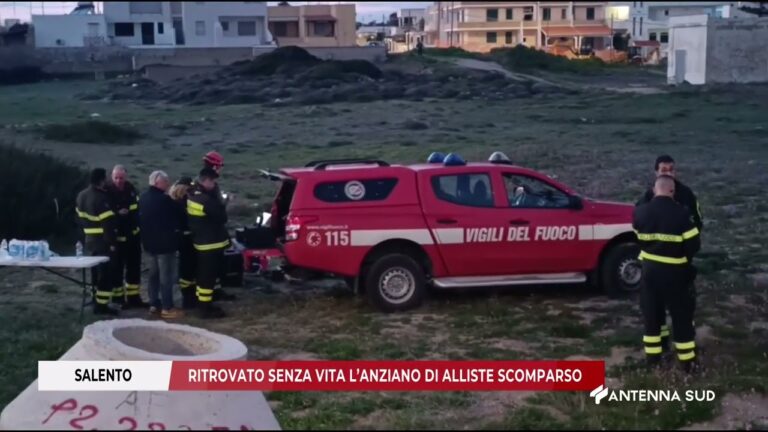 01 MARZO 2026   SALENTO   RITROVATO SENZA VITA L’ANZIANO DI ALLISTE SCOMPARSO