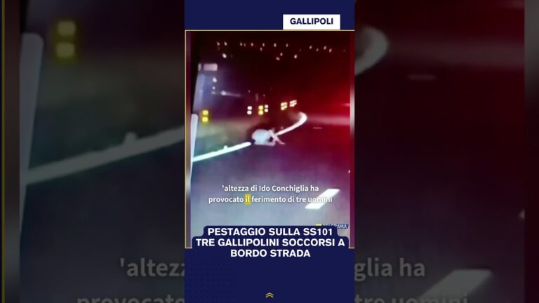 PESTAGGIO SULLA SS101 TRE GALLIPOLINI SOCCORSI A BORDO STRADA