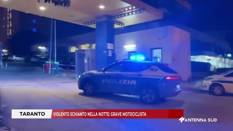 O4 MARZO 2026 – TARANTO – VIOLENTO SCHIANTO NELLA NOTTE GRAVE MOTOCICLISTA