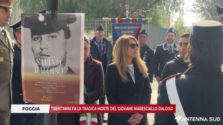 9 MARZO 2026 – FOGGIA: TRENT’ANNI FA LA TRAGICA MORTE DEL GIOVANE MARESCIALLO DALOISO