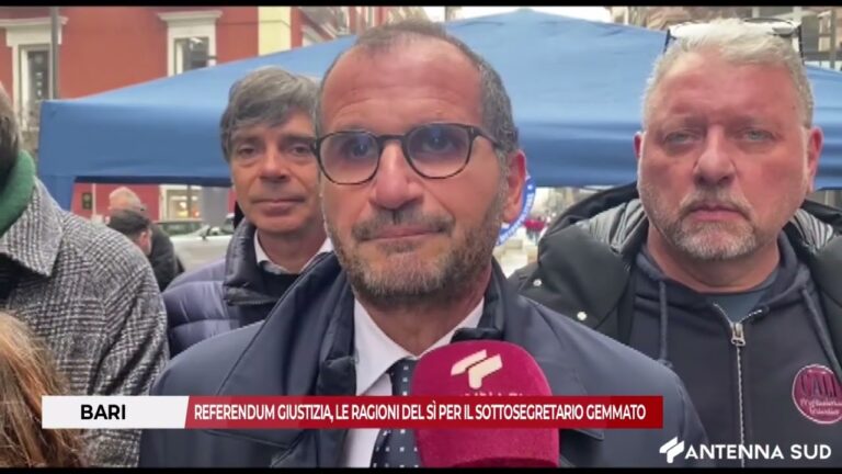8 MARZO 2026 – BARI: REFERENDUM GIUSTIZIA, LE RAGIONI DEL SÌ PER IL SOTTOSEGRETARIO GEMMATO