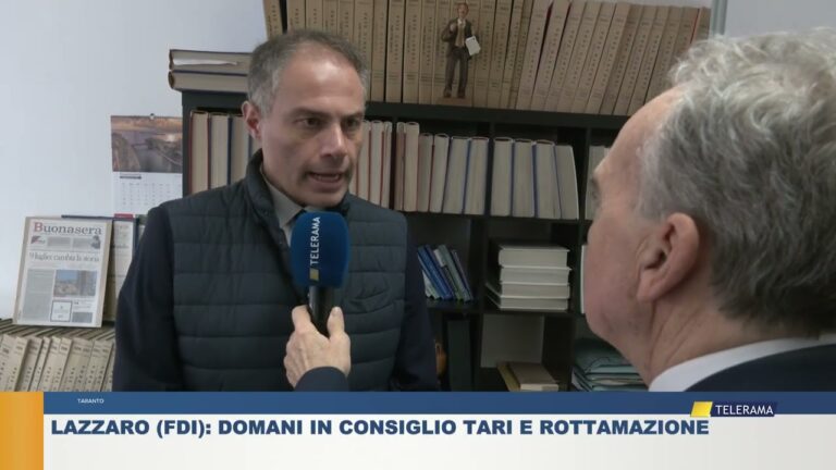 TARANTO LAZZARO (FDI): DOMANI IN CONSIGLIO TARI E ROTTAMAZIONE