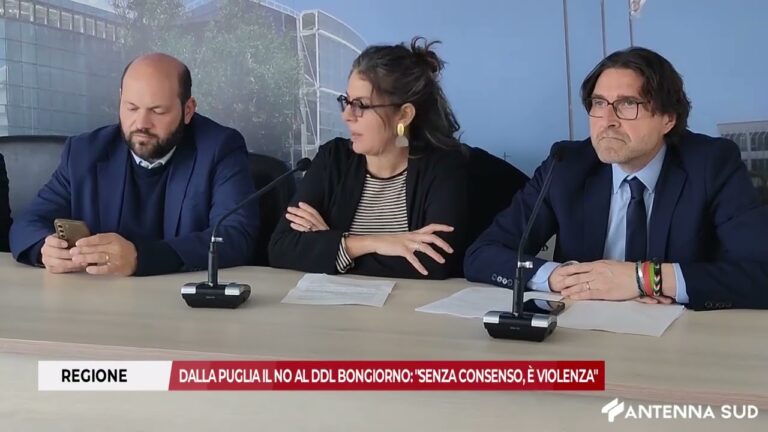 11 MARZO 2026 – DALLA PUGLIA IL NO AL DDL BONGIORNO: “SENZA CONSENSO, È VIOLENZA”