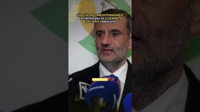 GIOCHI DEL MEDITERRANEO A RISCHIO PER LA GUERRA, DECARO RASSICURA