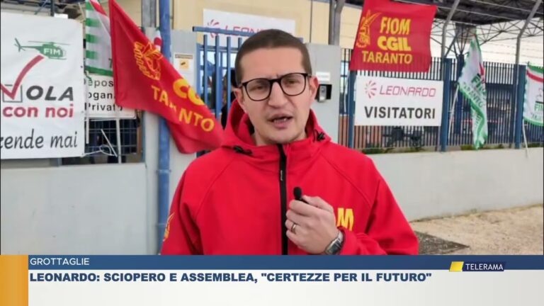 GROTTAGLIE. LEONARDO: SCIOPERO E ASSEMBLEA, “CERTEZZE PER IL FUTURO”