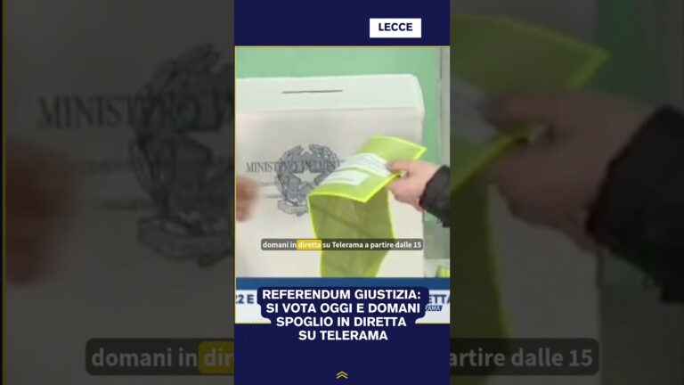 REFERENDUM GIUSTIZIA: SI VOTA OGGI E DOMANI SPOGLIO IN DIRETTA SU TELERAMA