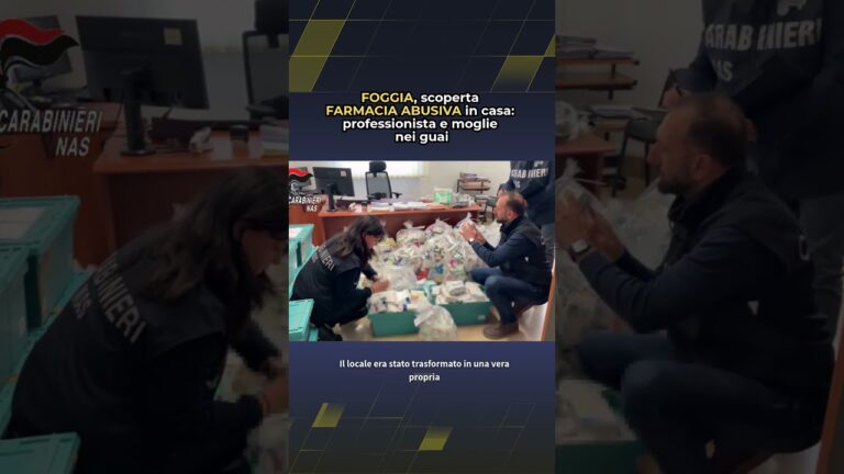 Farmacia abusiva in casa: blitz dei Nas a Foggia