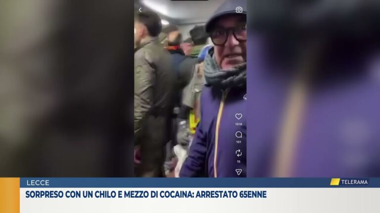 SORPRESO CON UN CHILO E MEZZO DI COCAINA: ARRESTATO 65ENNE