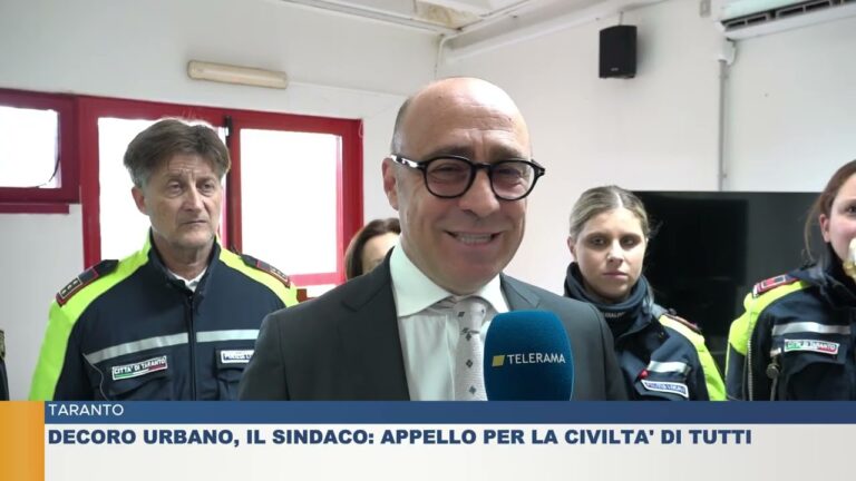 TARANTO.  Decoro urbano, il Sindaco: Appello per la civilta’ di tutti