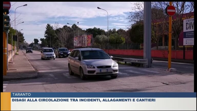 TARANTO.  Disagi alla circolazione tra incidenti, allagamenti e cantieri