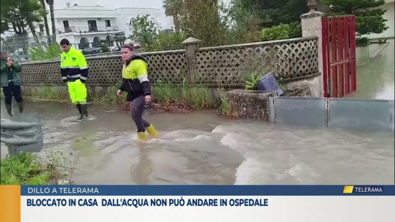 BLOCCATO IN CASA  DALL’ACQUA NON PUÒ ANDARE IN OSPEDALE
