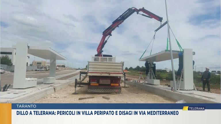 DILLO A TELERAMA PERICOLI IN VILLA PERIPATO E DISAGI IN VIA MEDITERRANEO