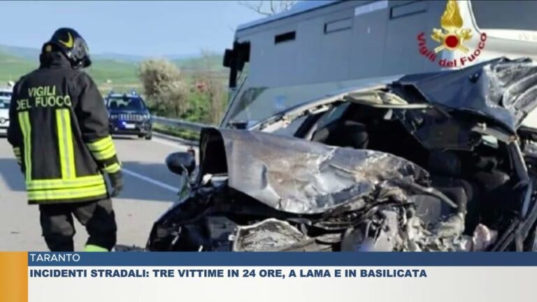 TARANTO.  Incidenti stradali: Tre vittime in 24 ore, a Lama e in Basilicata