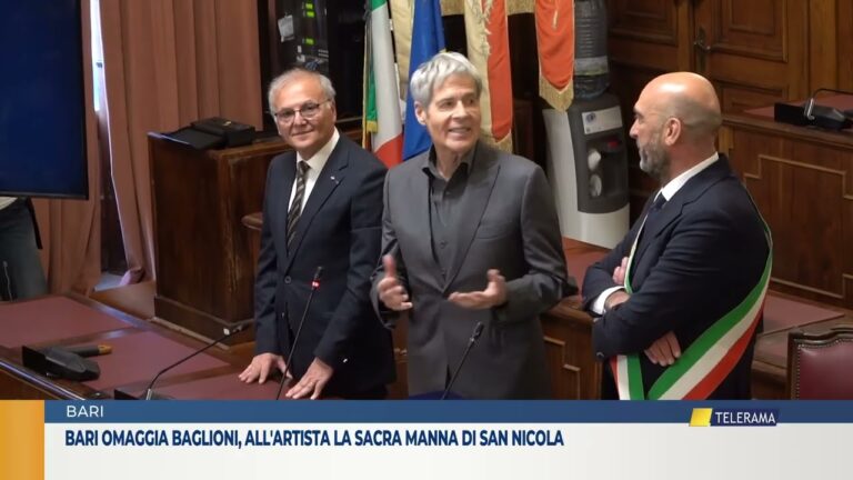 Bari omaggia Baglioni, all’artista la sacra Manna di San Nicola