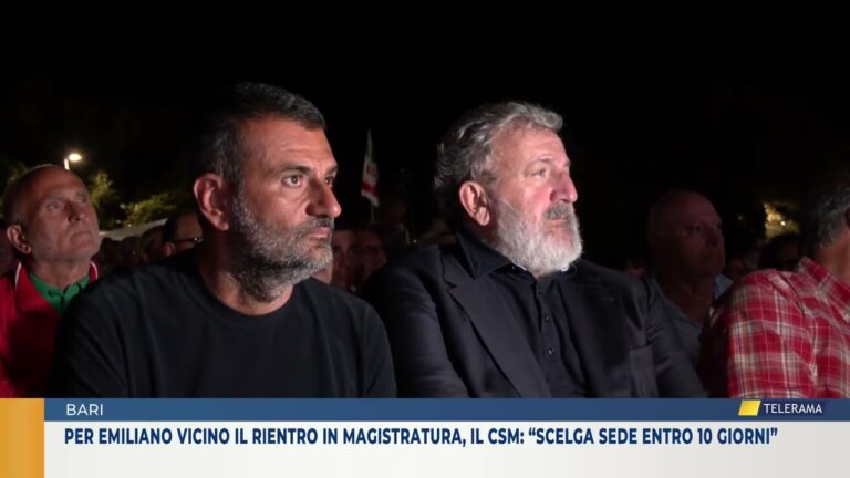 Emiliano torna in Magistratura, il Csm: “sede entro 10 giorni”