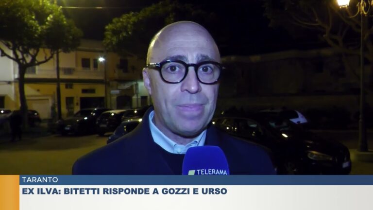 TARANTO.  Ex Ilva: Bitetti risponde a Gozzi e Urso