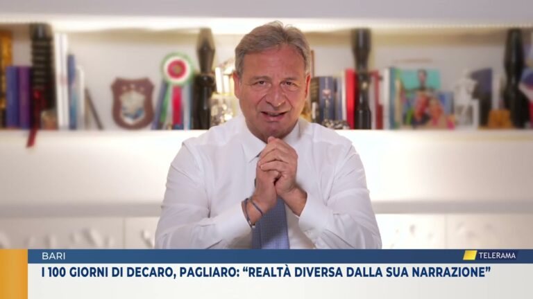 I 100 giorni di Decaro, Pagliaro: “Realtà diversa dalla sua narrazione”