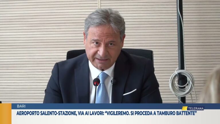 BARI. AEROPORTO SALENTO-STAZIONE, VIA AI LAVORI:”VIGILEREMO. SI PROCEDA A TAMBURO BATTENTE”