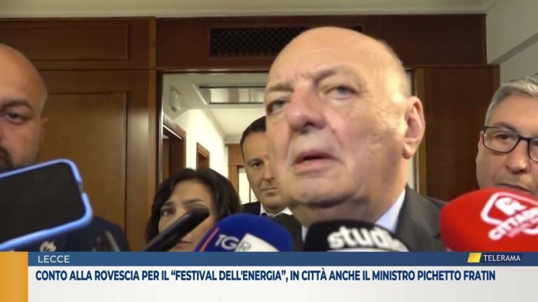 Conto alla rovescia per il “Festival dell’Energia”, in città anche il ministro Pichetto Fratin