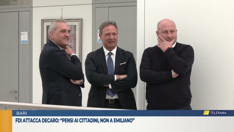 FdI attacca Decaro: “Pensi ai cittadini, non a Emiliano”