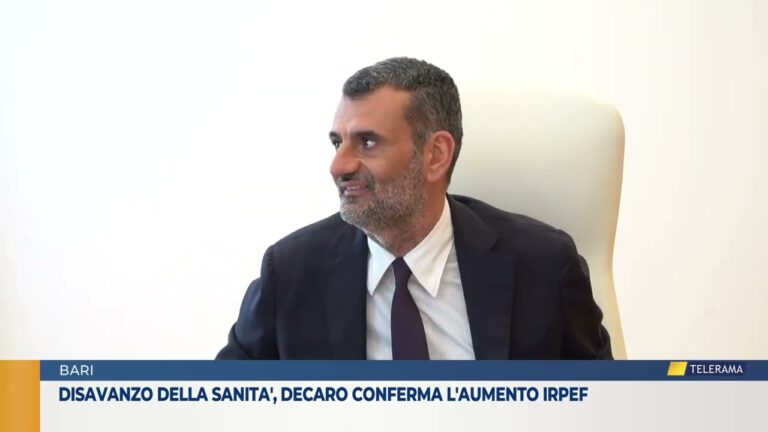 Disavanzo della sanita’, decaro conferma l’aumento irpef