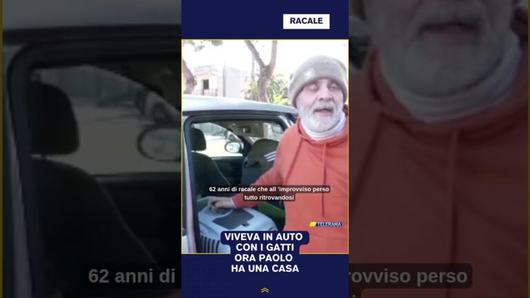 VIVEVA IN AUTO CON I GATTI ORA PAOLO HA UNA CASA