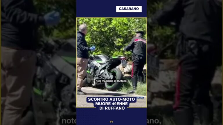 SCONTRO AUTO-MOTO MUORE 49ENNE DI RUFFANO