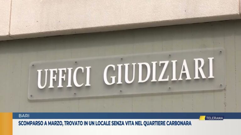 BARI SCOMPARSO A MARZO, TROVATO IN UN LOCALE SENZA VITA NEL QUARTIERE CARBONARA