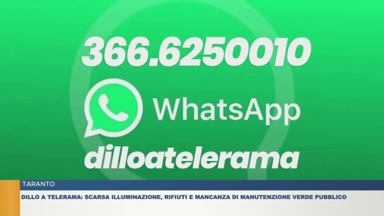 TARANTO.  DILLO A TELERAMA: SCARSA ILLUMINAZIONE, RIFIUTI E MANCANZA DI MANUTENZIONE VERDE PUBBLICO