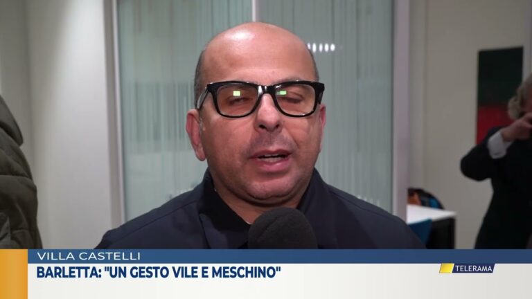 Barletta: “Un gesto vile e meschino”
