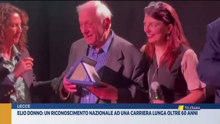Elio Donno: un riconoscimento nazionale ad una carriera lunga oltre 60 anni