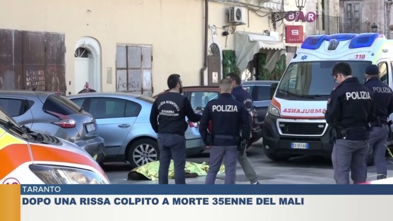 TARANTO.  DOPO UNA RISSA COLPITO A MORTE 35ENNE DEL MALI