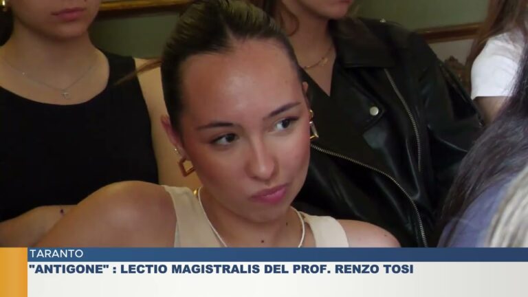 TARANTO.  “ANTIGONE” : LECTIO MAGISTRALIS DEL PROF. RENZO TOSI