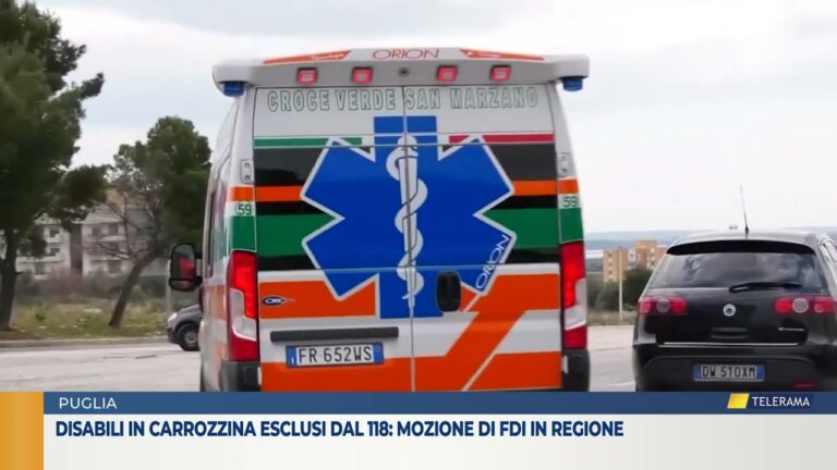 Disabili in carrozzina esclusi dal 118: mozione di fdi in Regione