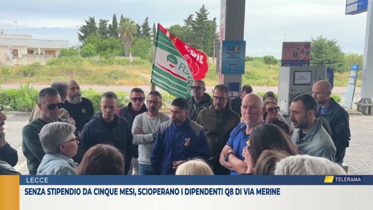 Senza stipendio da cinque mesi, scioperano i dipendenti Q8 di via Merine