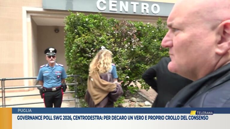 Governance Poll SWG 2026, Centrodestra: Per Decaro un vero e proprio crollo del consenso