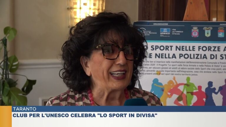 TARANTO.  CLUB PER L’UNESCO CELEBRA “LO SPORT IN DIVISA”